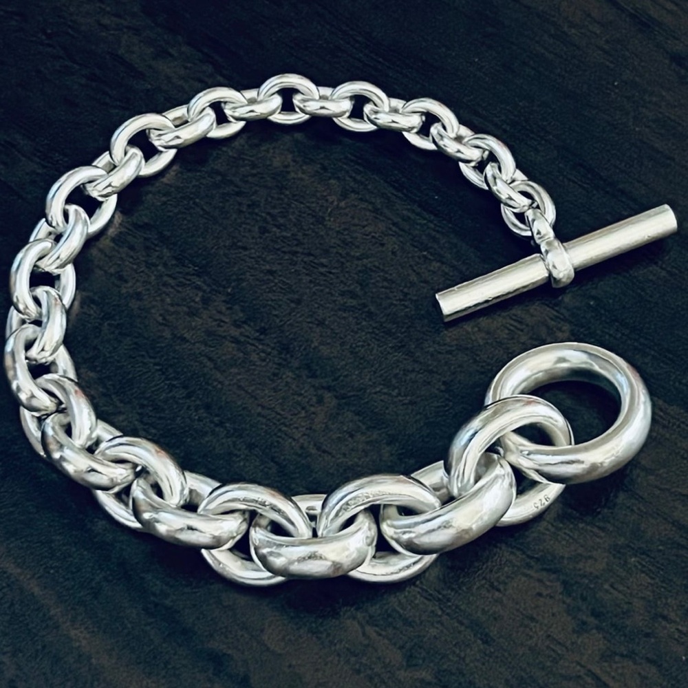 AUTHENTIC VINTAGE Hermes Chaîne d’Ancre Crescendo TGM bracelet Crescend 💎 Rare!